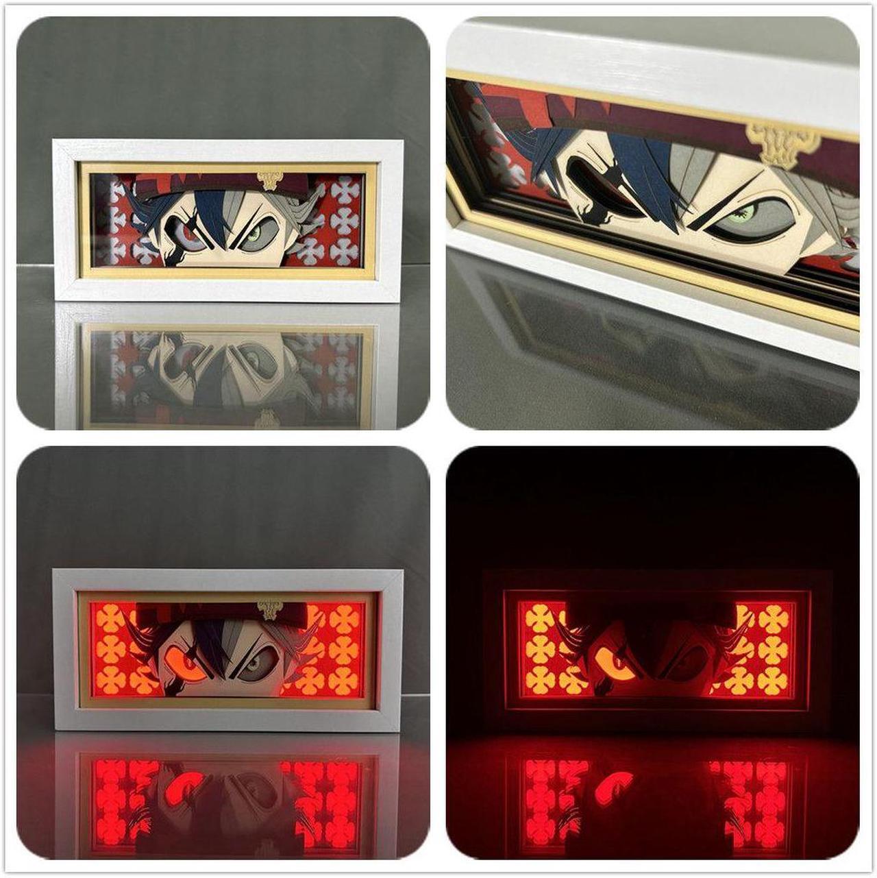 Alt view image 4 of 5 - Black Anime Clover Anime Lamp Asta Figure Night Light Bedroom Decor Led Light Anime Desk Lamp Birthday Gift