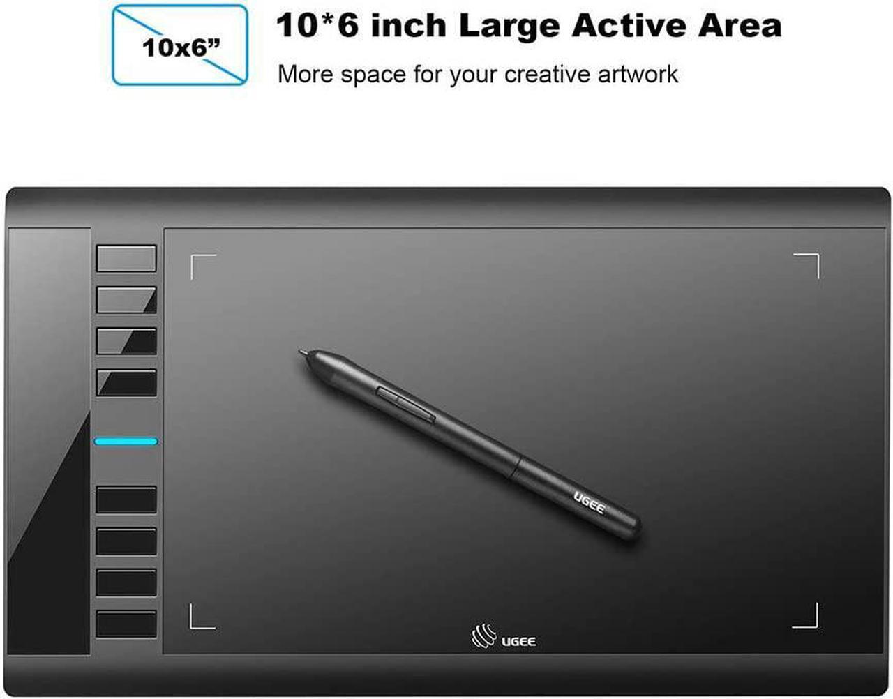 Alt view image 2 of 7 - UGEE M708 Drawing Tablet, Graphics Tablet with Pressure Pen Stylus, 8 Hotkeys, 10*6 inch Drawing Area, Art Tablet for Beginner, Easy to Use, Drawing Pad for Win11/10/8/7, Mac OS, Chrome OS PC Laptop