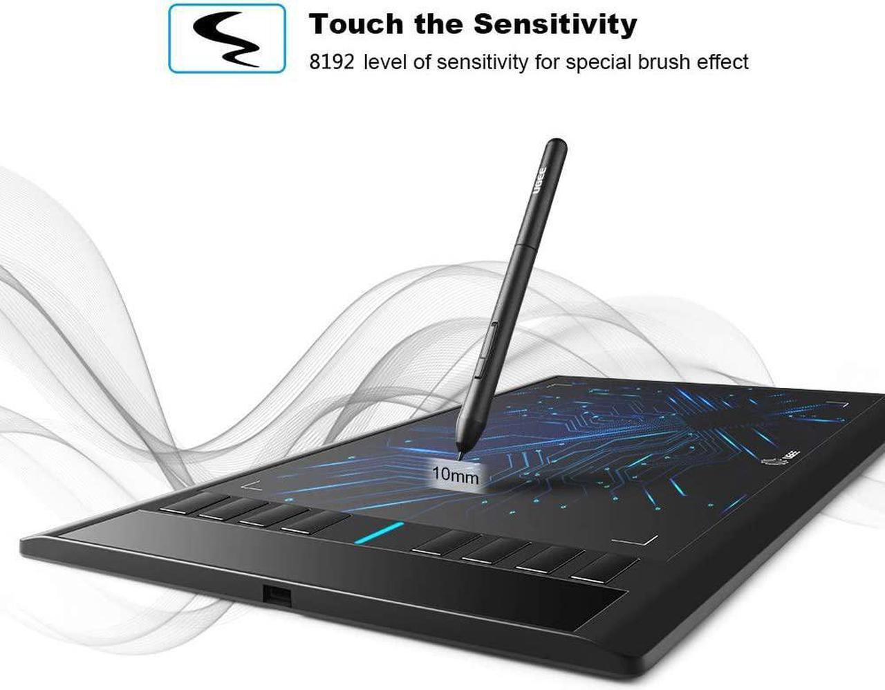 Alt view image 3 of 7 - UGEE M708 Drawing Tablet, Graphics Tablet with Pressure Pen Stylus, 8 Hotkeys, 10*6 inch Drawing Area, Art Tablet for Beginner, Easy to Use, Drawing Pad for Win11/10/8/7, Mac OS, Chrome OS PC Laptop