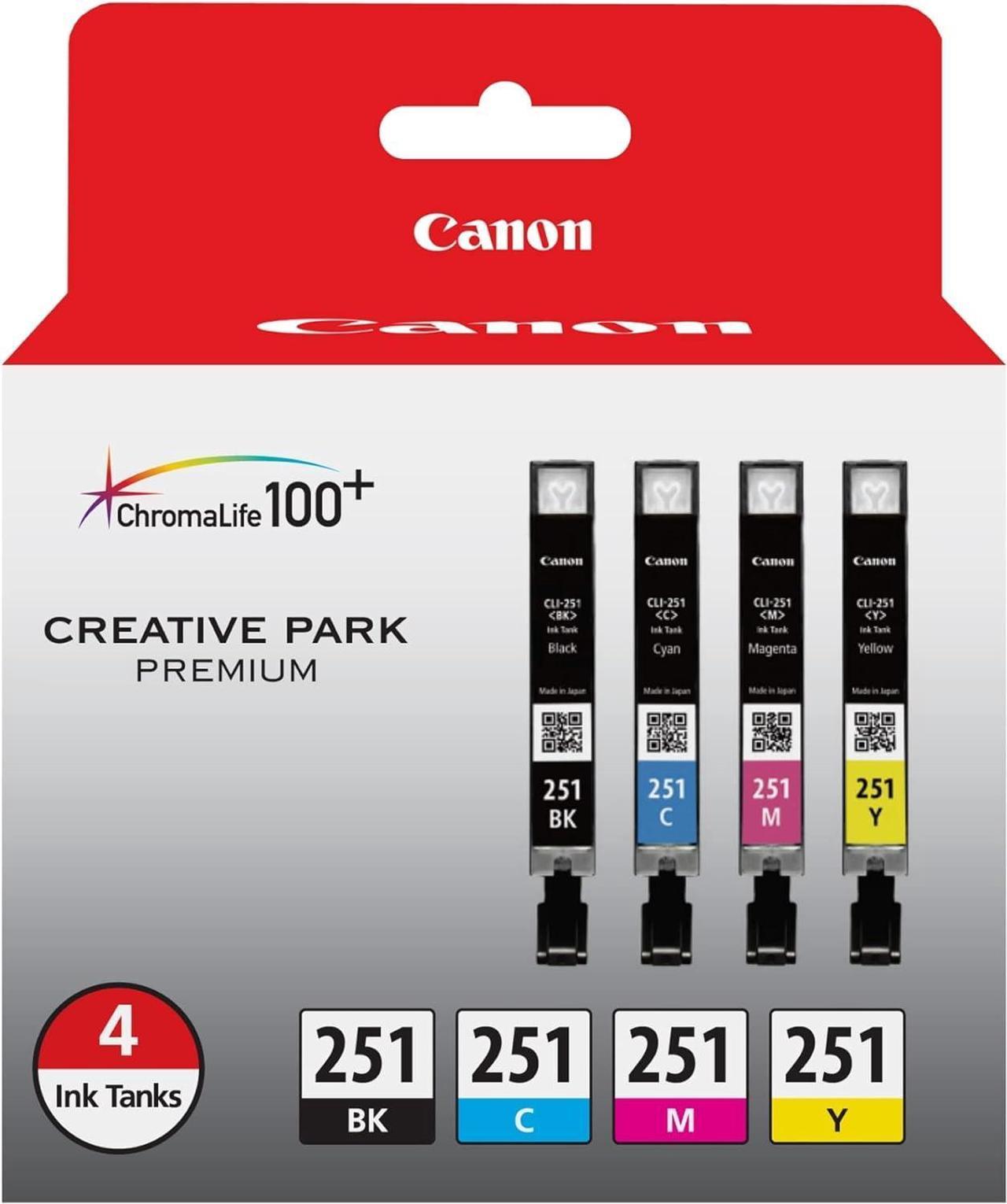 Canon CLI-251 BK/CMY 4 PK Value Pack Ink for Canon Inkjet Printers