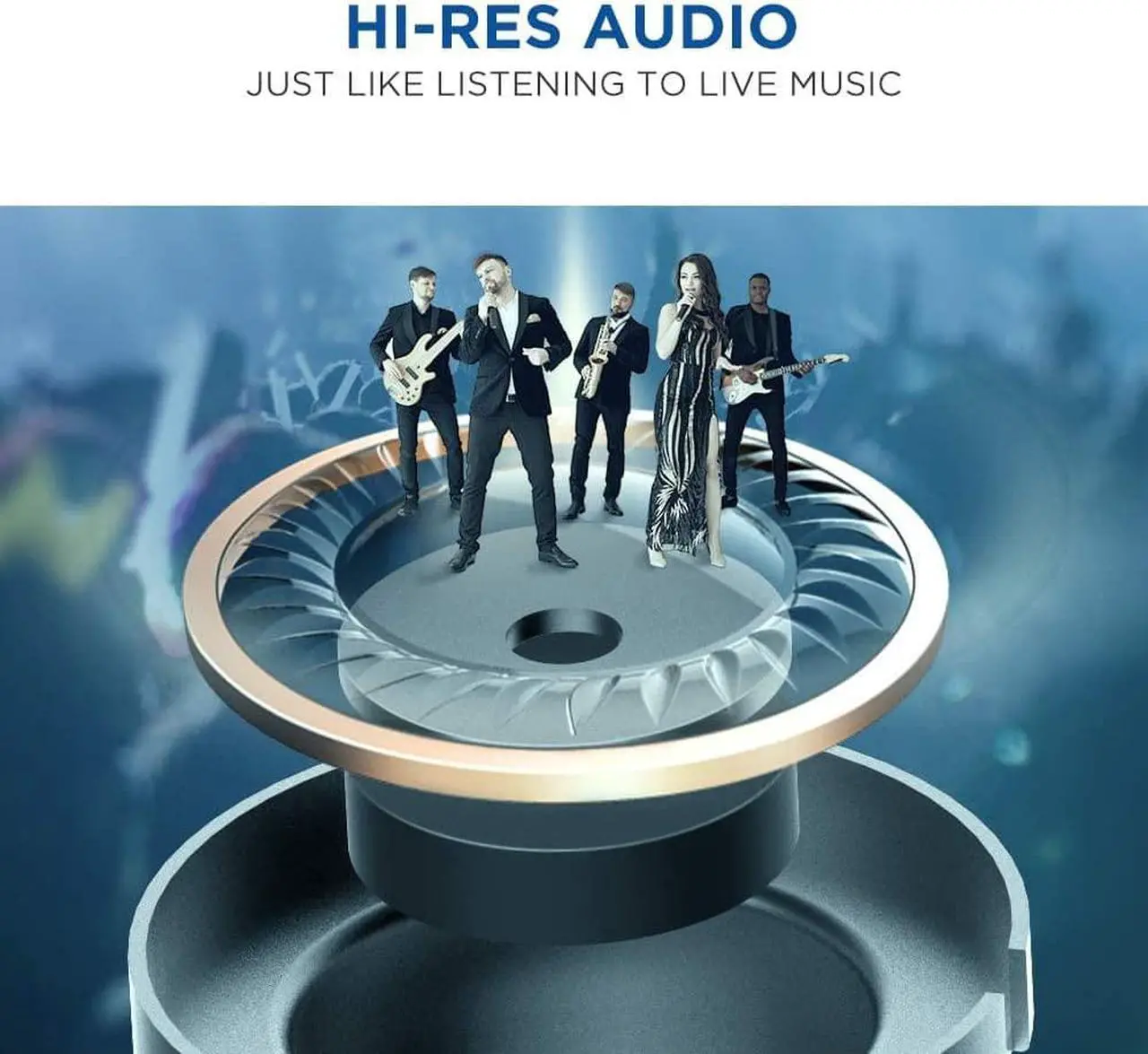 Alt view image 4 of 7 - 1MORE Triple Driver In-Ear Earphones Hi-Res Headphones with High Resolution, Bass Driven Sound, MEMS Mic, In-Line Remote, High Fidelity for Smartphones/PC/Tablet - Gold