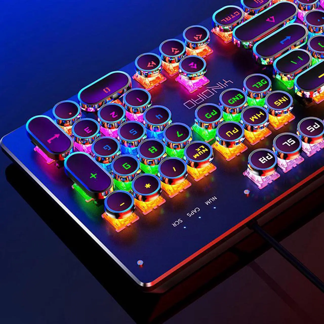 Alt view image 4 of 6 - Mechanical keyboard and mouse set,104 Keys USB Wired Mechanical Gaming Keyboard, with Rainbow RGB Backlit, Punk button(white)