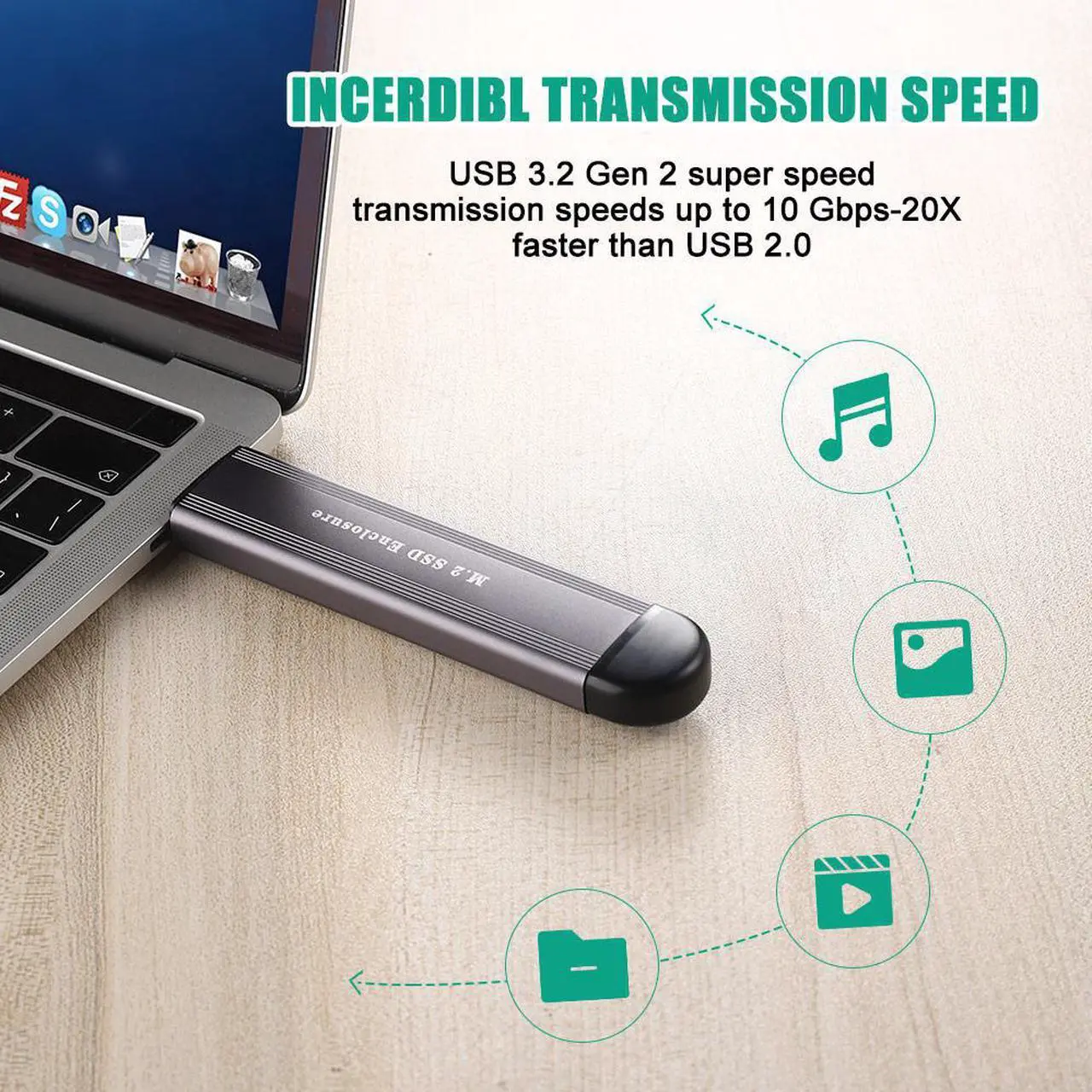 Alt view image 4 of 7 - Manufacturer Custom Nvme Hard-Disk Case Cartridge USB3.1 Type-C SSD Enclosure