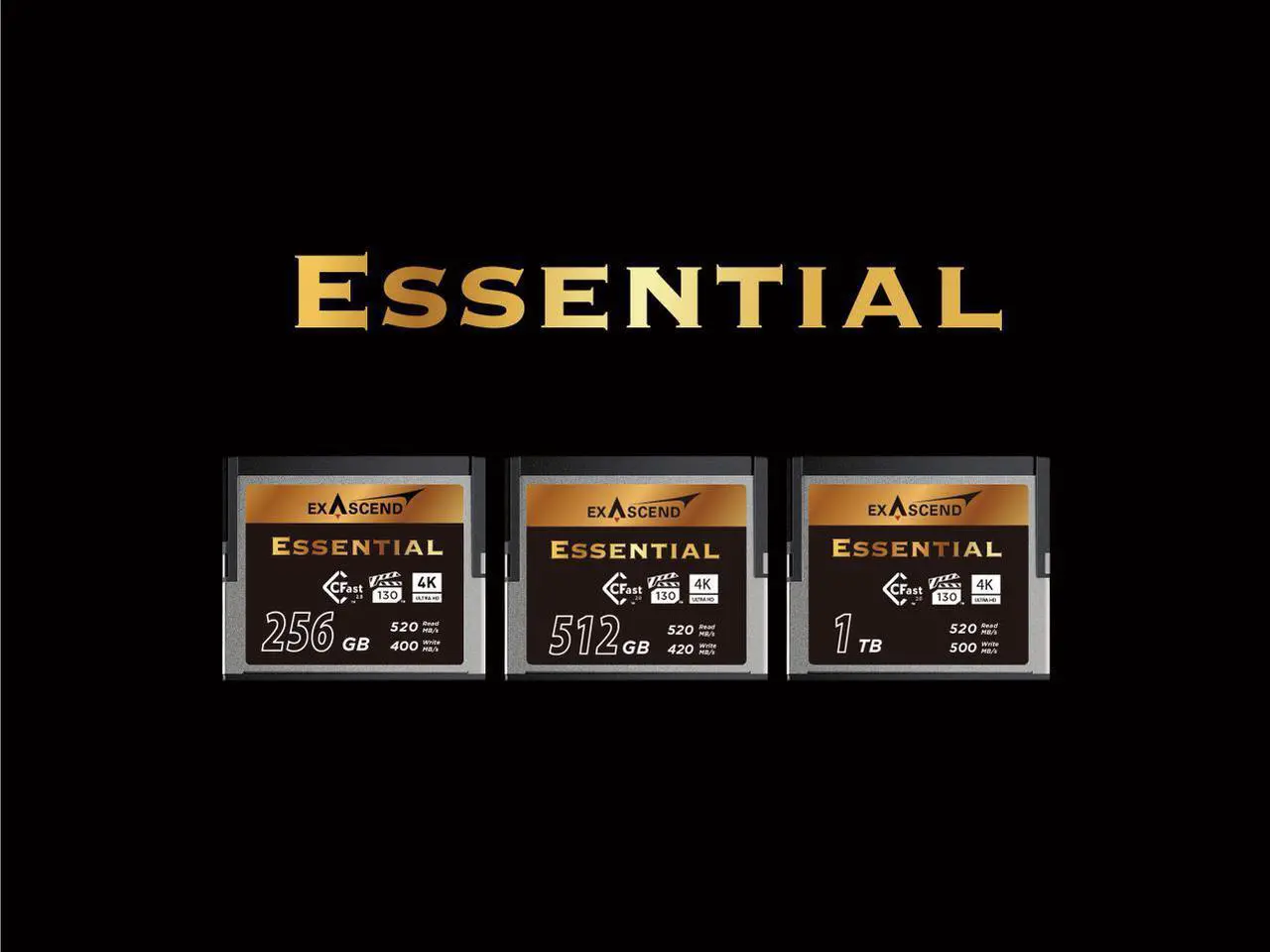 Alt view image 3 of 3 - Exascend Essential 256GB Cfast 2.0 EXSC3X Memory Card, up to 520MB/s Read, Approved for Blackmagic URSA Mini Pro 12K, Canon XC15/C300MKII and more