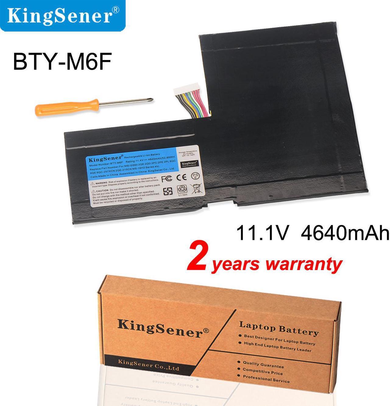 KingSener BTY-M6F Laptop Battery For MSI GS60 MS-16H2 MS-16H4 2PL 6QE 2QE 2PE 2QC 2QD 6QC 6QC-257XCN Series 11.4V 4640mAh Replacement Tablet Battery