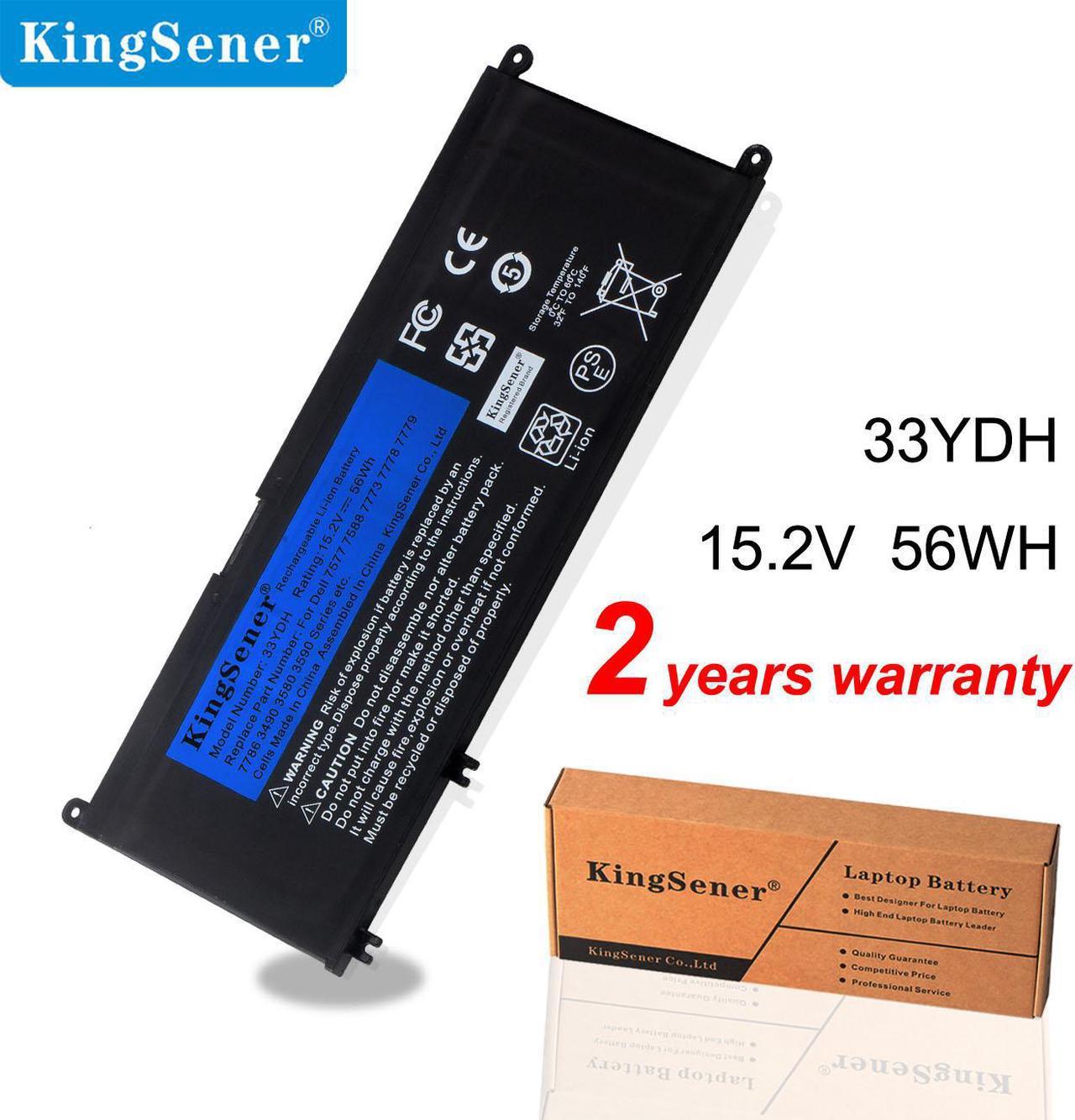 Kingsener 33YDH Laptop Battery for Dell Inspiron 15 7577 7773 7778 7786 7779 G3 15 3579 G3 17 3779 G5 15 5587 G7 15 7588 Latitude 13 3380 14 3490 15 3590 3580 PVHT1 56Wh 4-Cell 15.2V 56WH