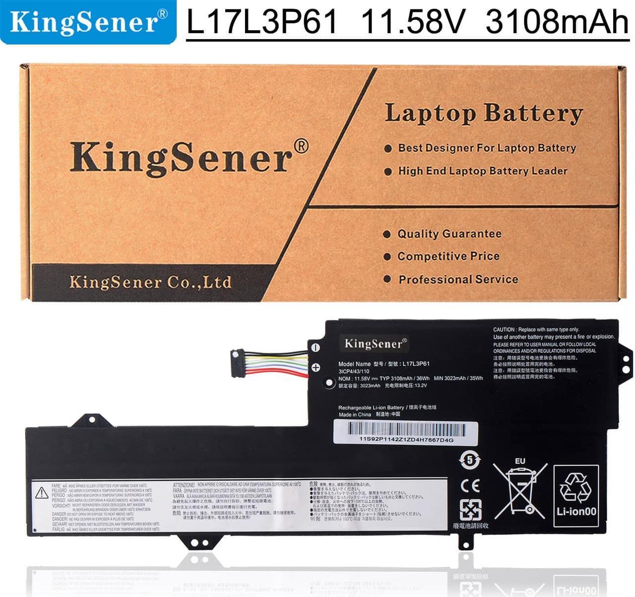 Kingsener L17L3P61 L17M3P61 L17C3P61 3108mAh Laptop Battery For Lenovo IdeaPad 320S-13IKB Yoga 330-11IGM/720-12IKB Flex 6-11IGM xiaoxin 7000-13 81AK