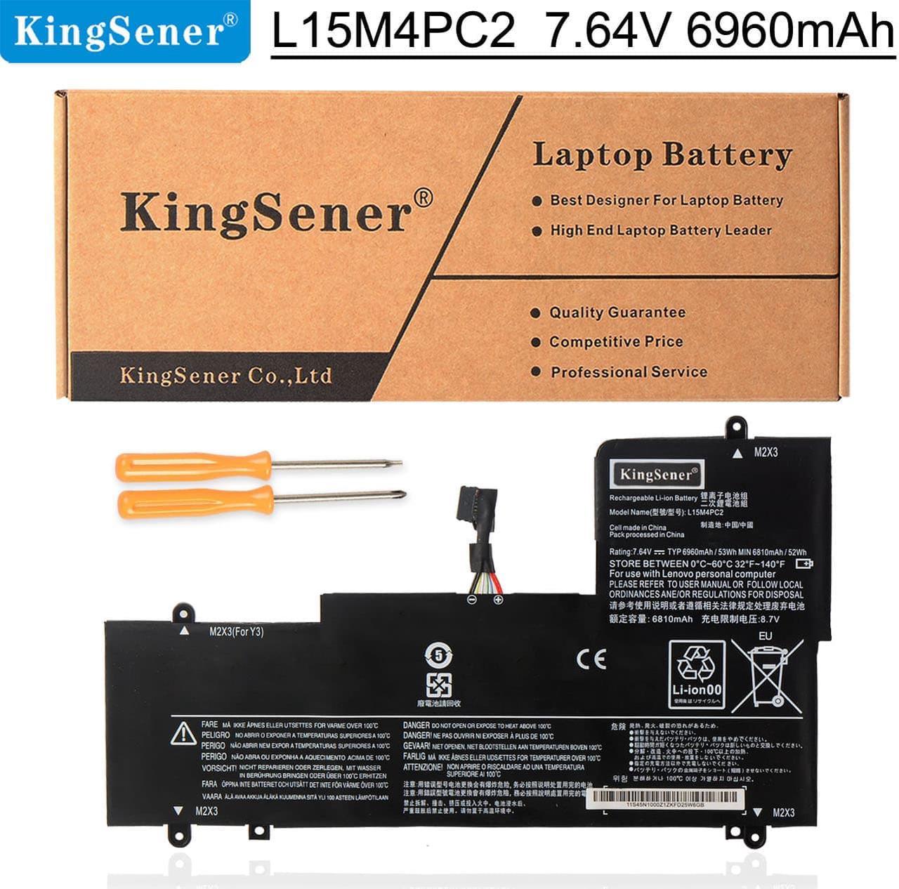 Kingsener L15M4PC2 Laptop Battery For Lenovo YOGA 710-14ISK 710-14IKB 15IKB 15ISK L15L4PC2 5B10K90778 7.64V 6960mAh