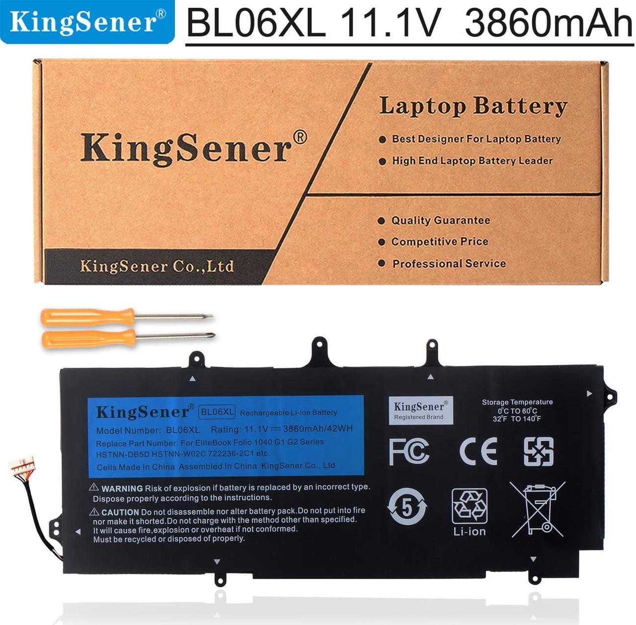 KingSener BL06XL Laptop Battery for HP Elitebook 1040 G1 G2 HSTNN-DB5D BL06042XL HSTNN-W02C 722297-001 722236-171 11.1V 42WH