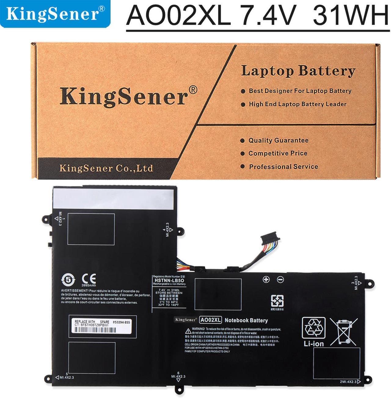 Kingsener AO02XL Laptop Battery for HP ElitePad 1000 G2 HSTNN-LB5O HSTNN-C78C HSTNN-IB5Q HSTNN-UB5O 728250-1C1 728558-005 728250-421 7.4V 31Wh