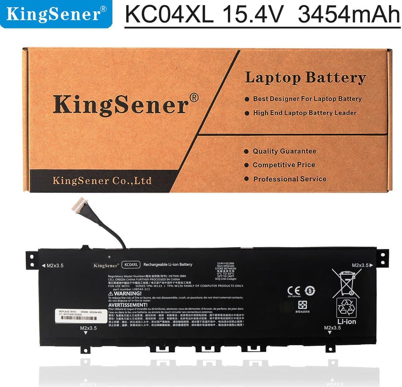 Kingsener KC04XL Laptop Battery for HP Envy X360 13-AG 13M-AQ 13-AR 13-AH 13-AQ 13-AQ0010TU 13-AH0010TX HSTNN-DB8P HSTNN-IB8K L08544-1C1 L08544-2B1 L08496-855 15.4V 53.2Wh 3454mAh