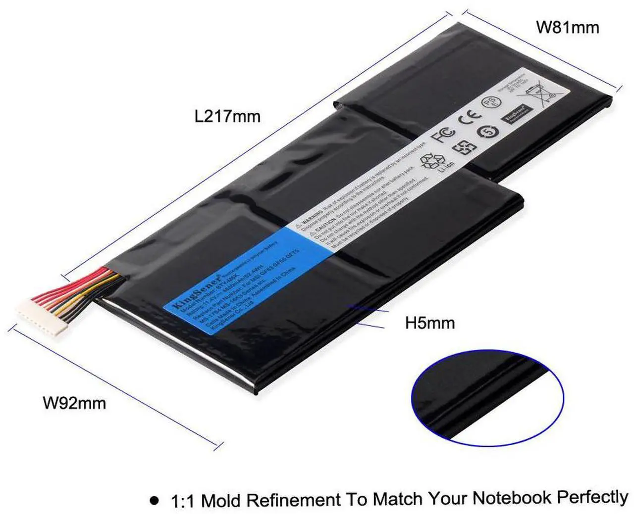 Alt view image 4 of 6 - Kingsener BTY-M6K Laptop Battery for Stealth Pro MS-17B4 MS-16K3 GF63 Thin 8RD 8RD-031TH 8RC 8RC-034CZ GF75 Thin 3RD 8RC 9SC 9SC-088CN GF65 Thin 9SE/SX Bravo 15 17 A4DCR series