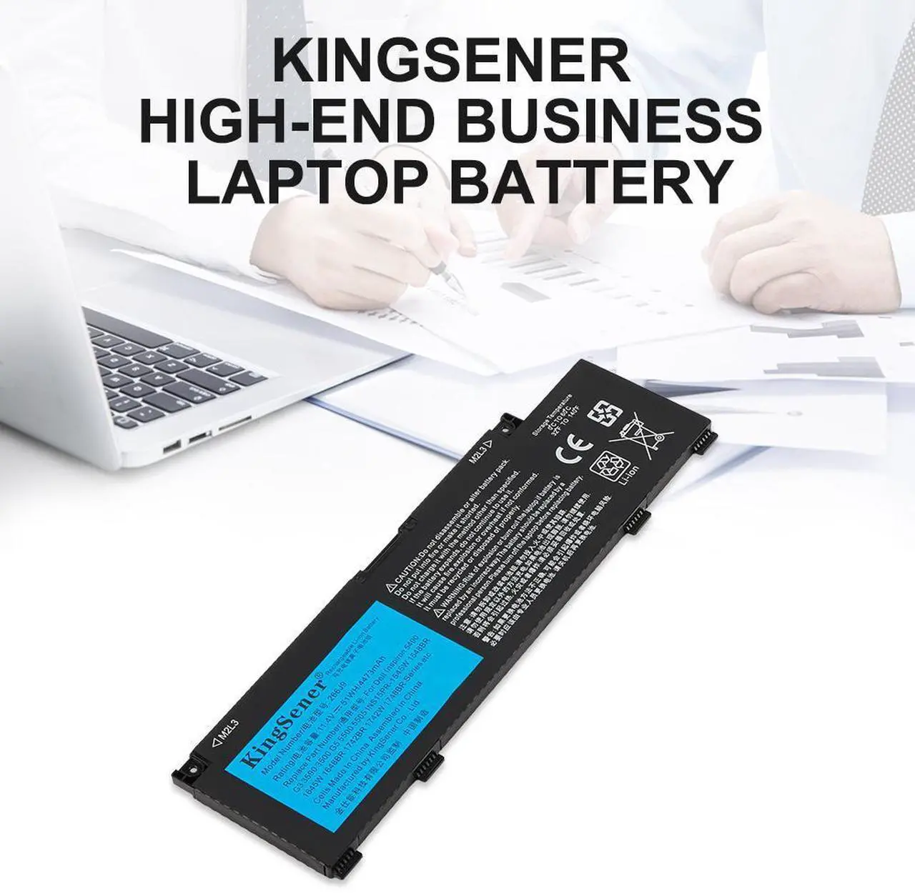 Alt view image 2 of 5 - Kingsener 266J9 Laptop Battery For Dell Inspiron 14 5490 G3 15 3590 3500 G5 15 5500 5505 11.4V 51WH