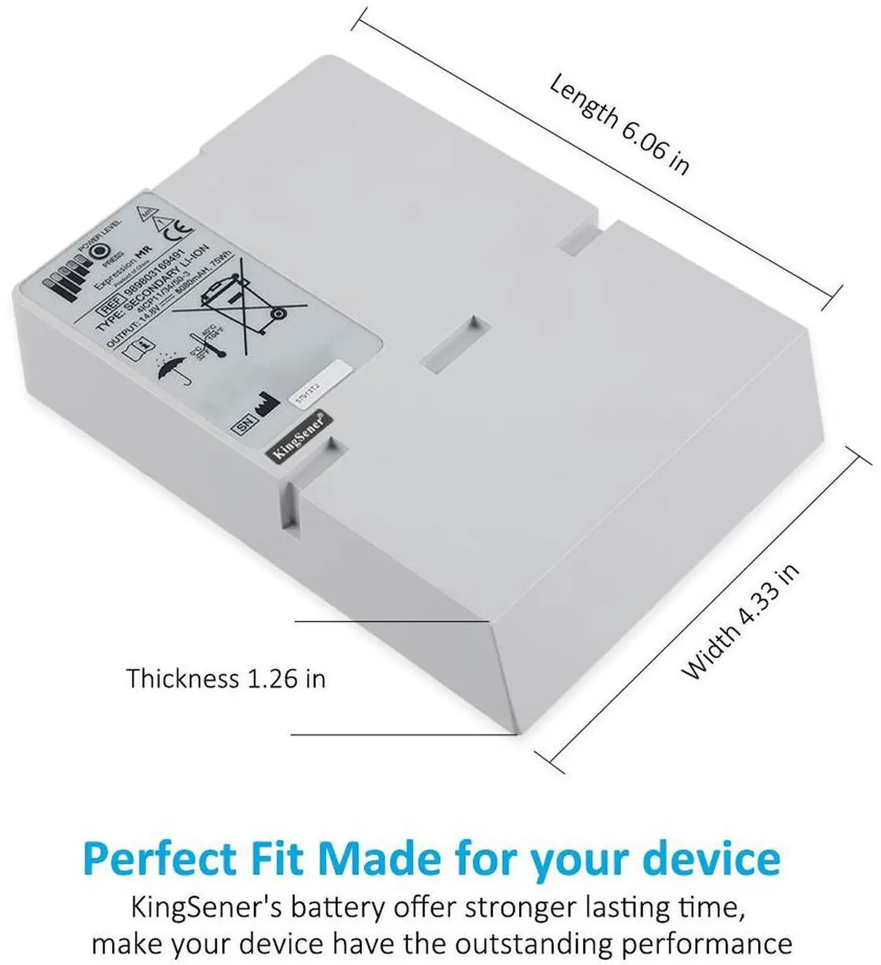 Alt view image 5 of 7 - Kingsener 989803169491 Replacement Battery for Invivo Expression MR 9093 Precess 14.8V 5080mAh 75Wh
