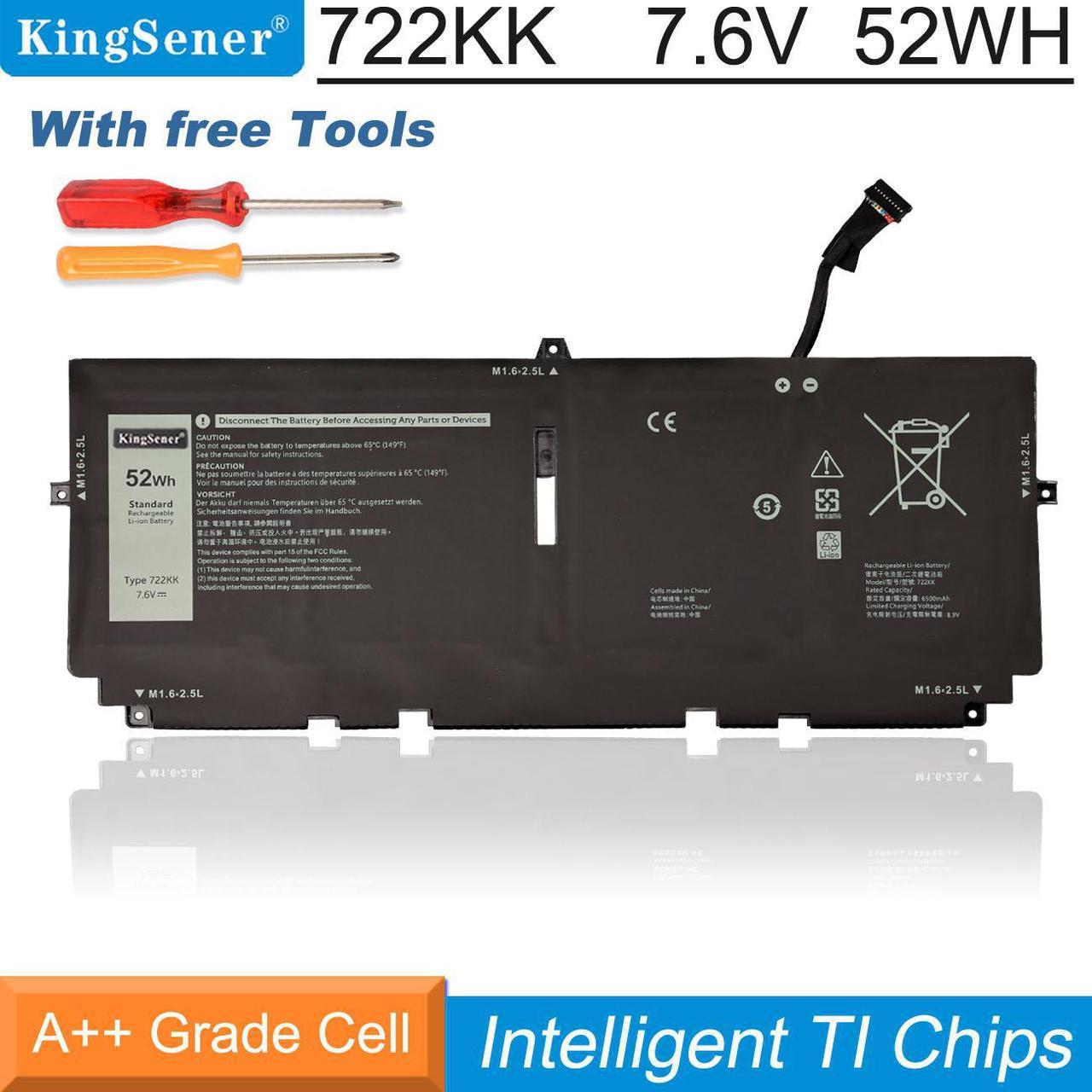 KingSener 722KK 52Wh Laptop Battery For Dell XPS 13 9300 9310 9380 Series P117G P117G001 P117G002 2XXFW FP86V WN0N0