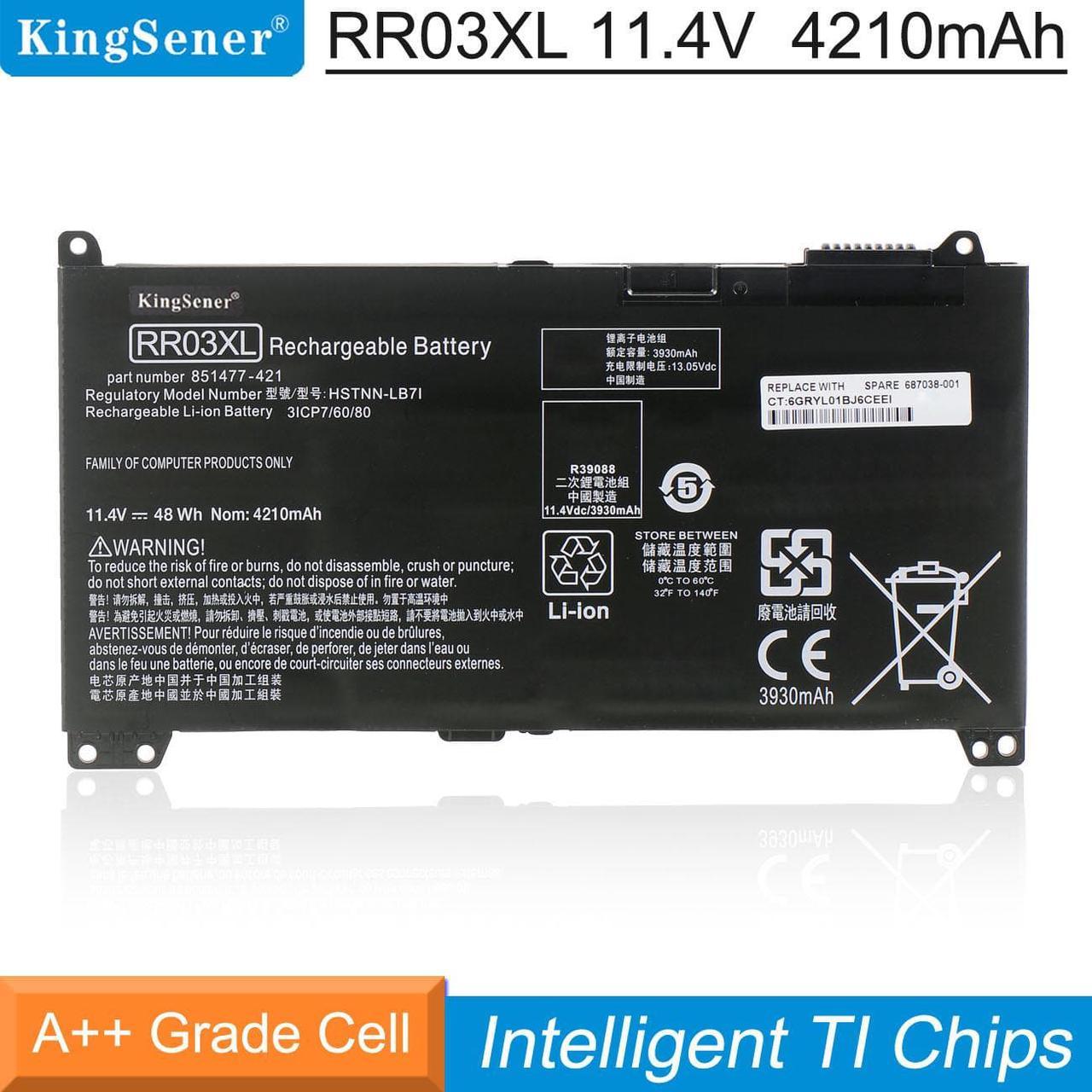 KingSener RR03XL Battery for HP ProBook 430 440 450 455 470 G4 HSTNN-PB6W HSTNN-UB7C 
HSTNN-LB71 51477-422 851610-855 HSTNN-Q01C