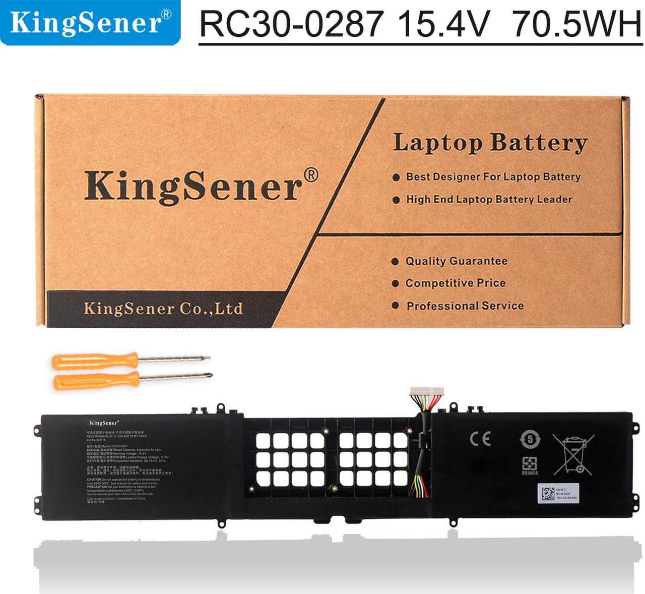 Kingsener RC30-0287 Laptop Battery For Razer Blade Pro 17 2019 2020 RZ09-0287 RZ09-02876 RZ09-02877 RZ09-02878 RZ09-02876E92-R3U1 RZ09-03295 RZ09-03297 Series 4ICP4/62/115 15.4V 70.5Wh 4583mAh