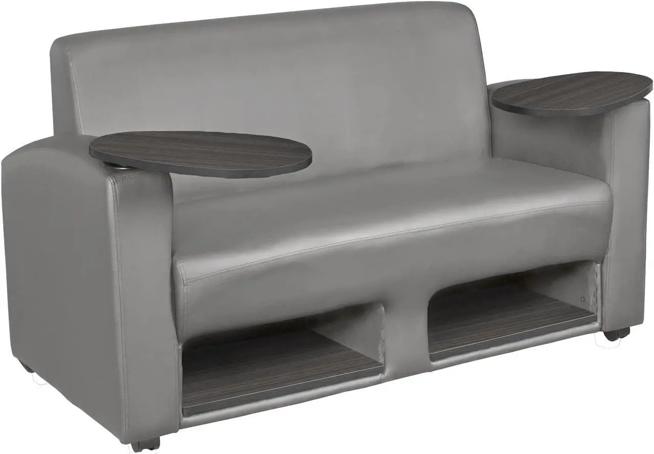 Main image of Supernova Tablet Arm Loveseat w/ Storage- Grey/Ash Grey