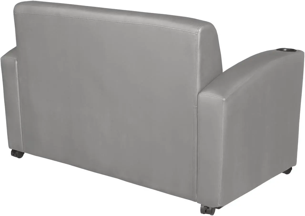 Alt view image 4 of 7 - Supernova Tablet Arm Loveseat w/ Storage- Grey/Ash Grey