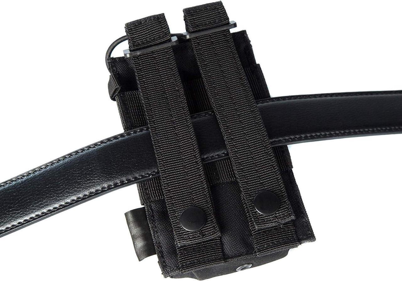 Alt view image 6 of 7 - 2 Pack Tactical Radio Holder Radio Case Molle Radio Holster Military Heavy Duty Radios Pouch Bag for Two Ways Walkie Talkies Adjustable Storage with 3 Pack Patch