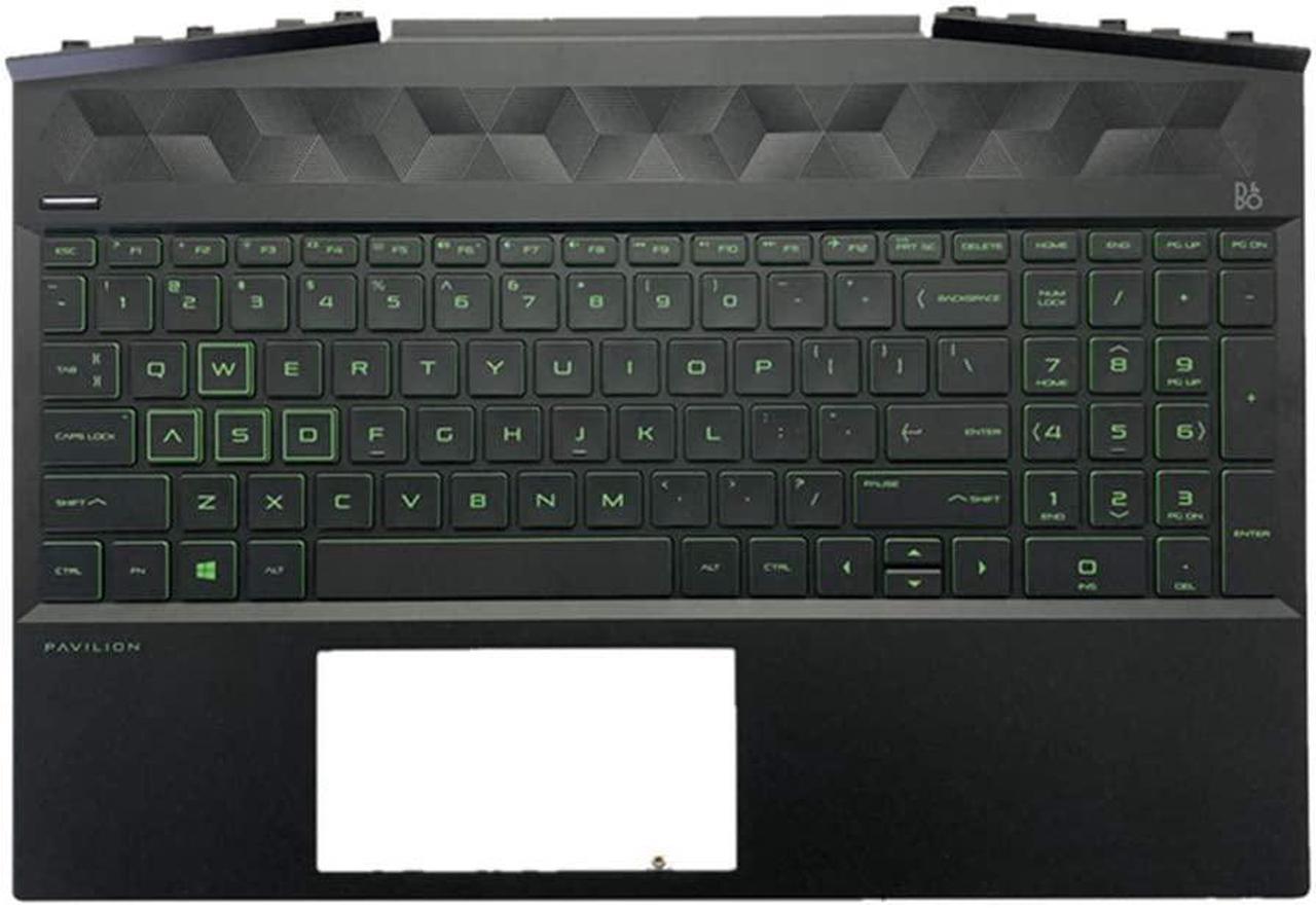 Replacement for HP Gaming Pavilion 15-DK 15-DK0126TX TPN-C141 Laptop Upper Case Palmrest Green Keyboard Assembly Part L57593-001 AP2K8000310 - OEM