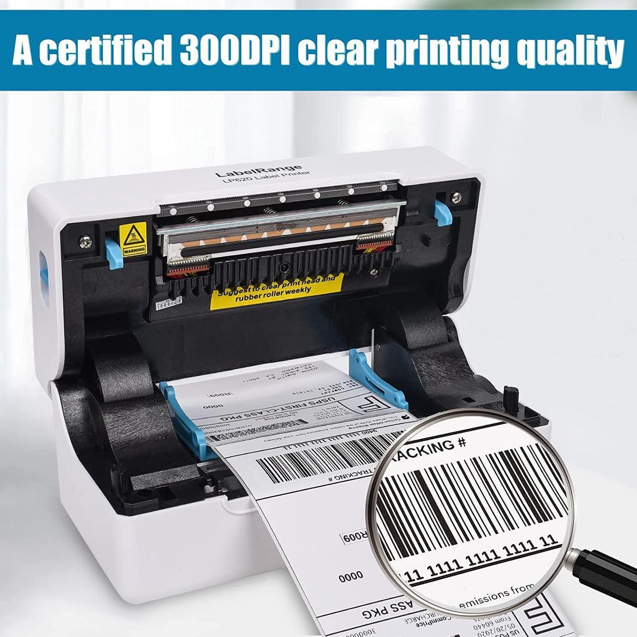 Alt view image 2 of 6 - LabelRange 300DPI High Resolution Thermal Label Printer - Commercial Grade Shipping Label Printer 4x6, Support  Ebay Paypal Shopify Etsy Shipstation and More on Windows, Mac and Linux System