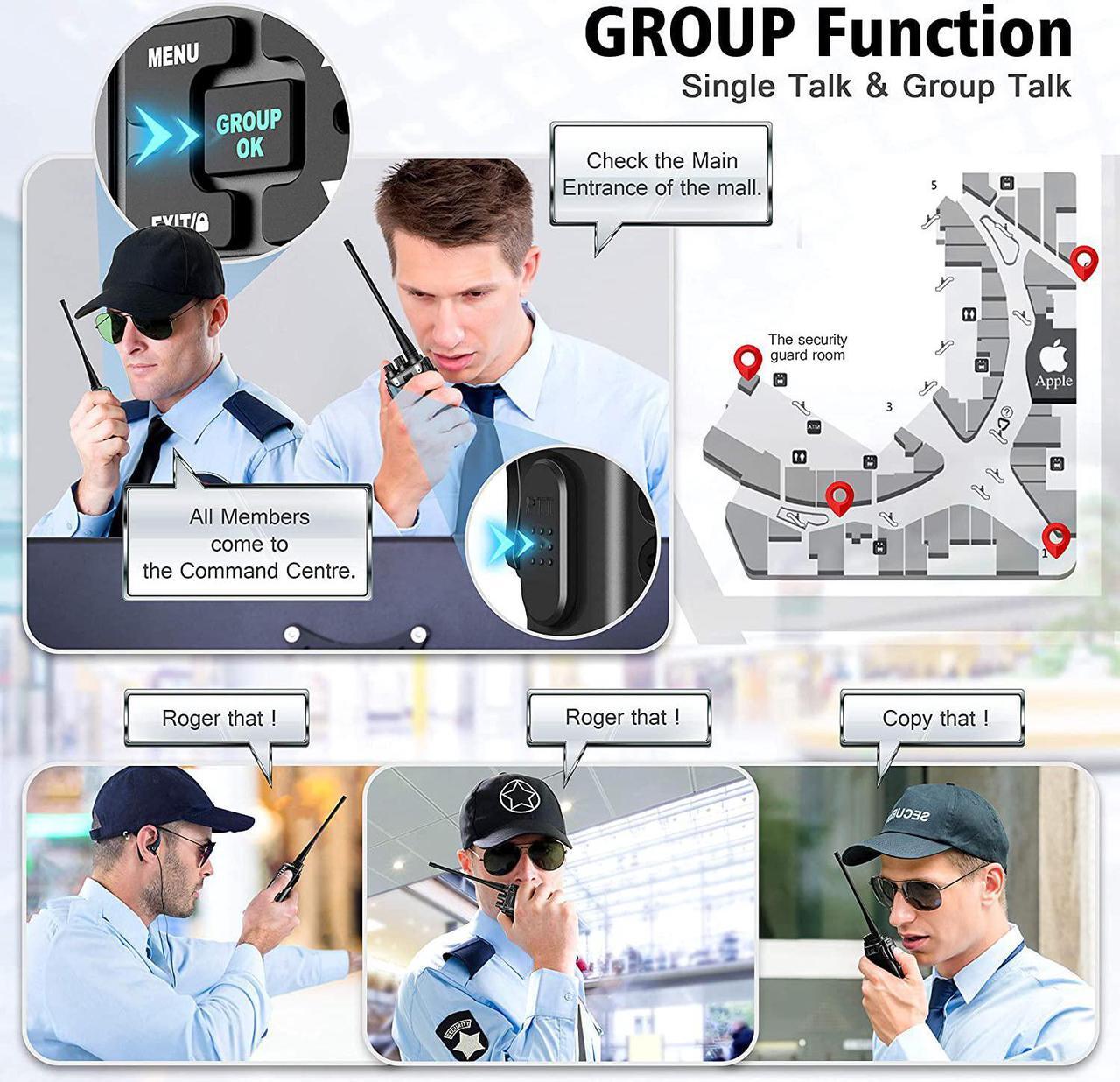 Alt view image 2 of 7 - FPCN30A Two Way Radios Long Range 5 Watts Walkie Talkies for Adults Rechargeable 2 Way Radios UHF Programmable Handheld Business Radio 1500mAh Battery with Earpieces,Group Call, 6 Packs
