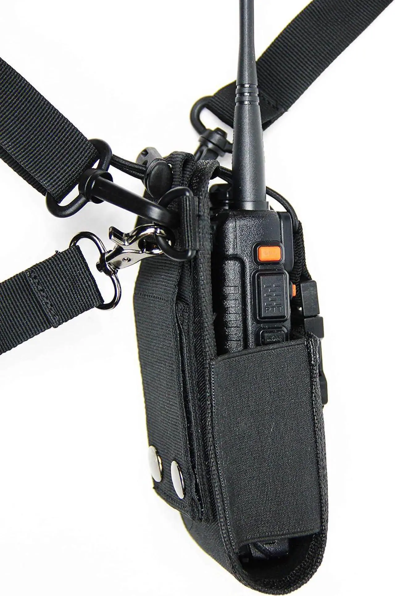 Alt view image 4 of 7 - X-FIRE® Radio Strap Washable Firefighter EMS Portable Radio Shoulder/Duty Belt Holder w/Anti-Sway Strap