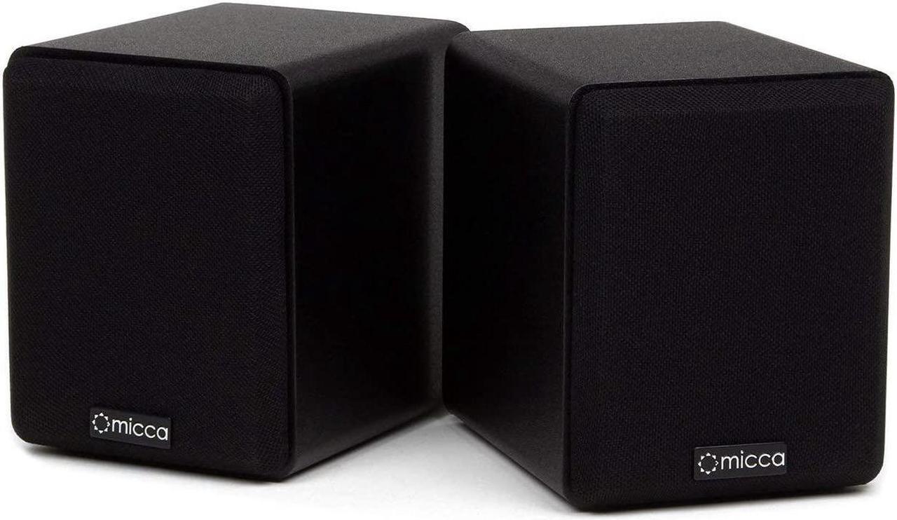 Main image of Micca COVO-S Compact 2-Way Passive Bookshelf Speakers for Desktop Stereo or Home Theater Surround Sound, 3-Inch Woofer with Concentric Tweeter, Wall Mountable, Pair, Black