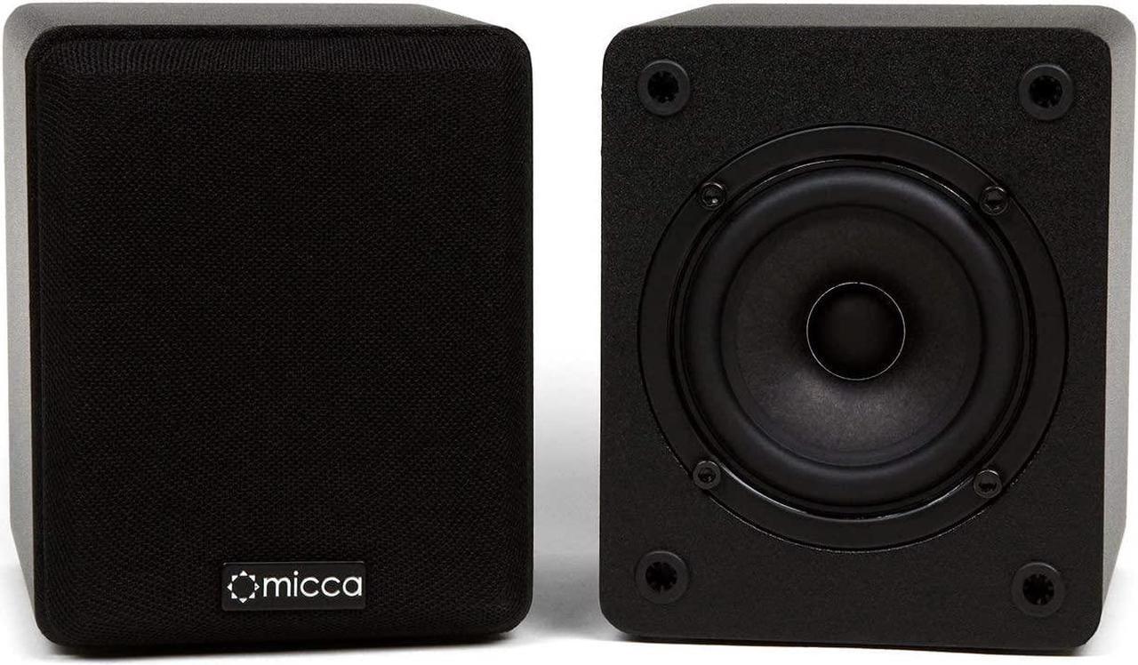 Alt view image 2 of 4 - Micca COVO-S Compact 2-Way Passive Bookshelf Speakers for Desktop Stereo or Home Theater Surround Sound, 3-Inch Woofer with Concentric Tweeter, Wall Mountable, Pair, Black