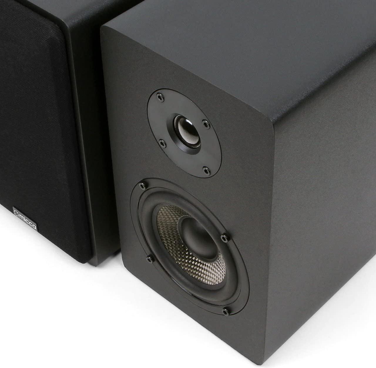 Alt view image 3 of 5 - Micca MB42X Advanced Bookshelf Speakers for Home Theater Surround Sound, Stereo, and Passive Near Field Monitor, 2-Way (Black, Pair)