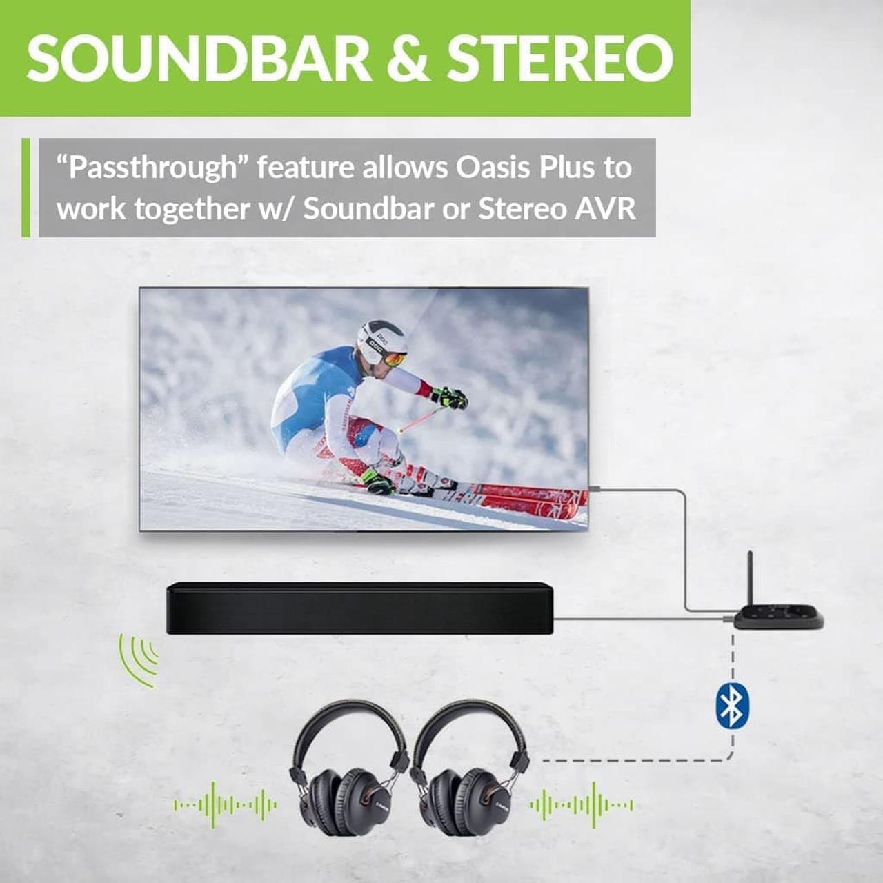 Alt view image 5 of 7 - Avantree Oasis Plus Bluetooth Transmitter & Receiver for TV, Easy to Install, Soundbar PassThrough, aptX Low Latency & HD Audio Adapter for 2 Headphones