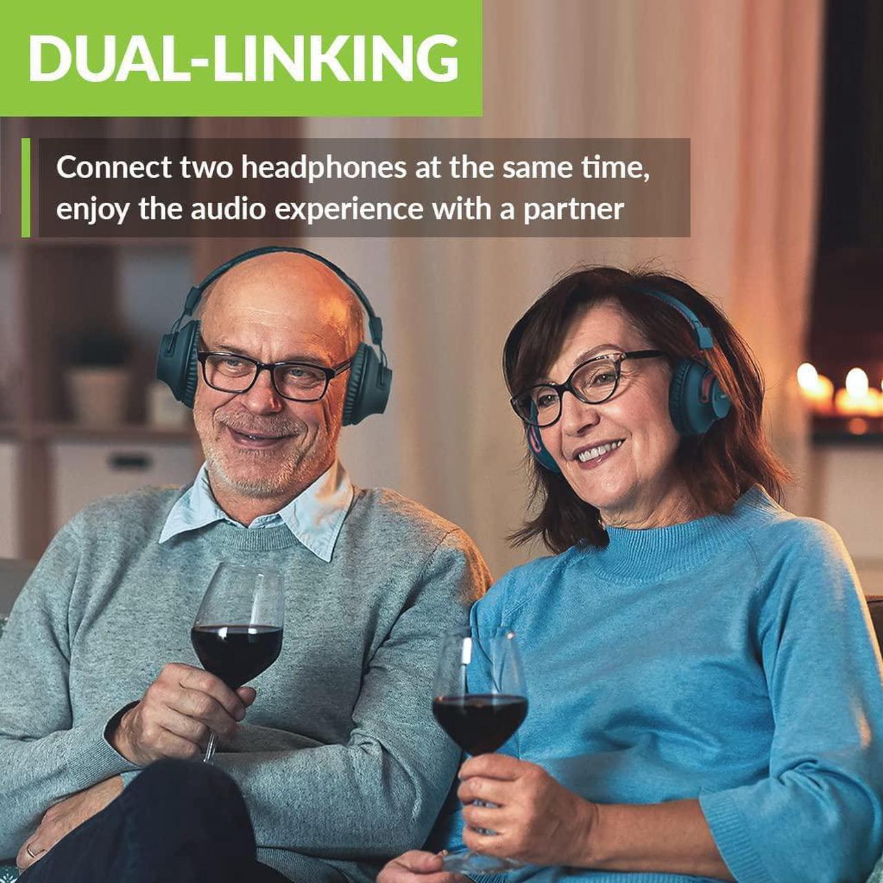 Alt view image 5 of 7 - Avantree Audikast Plus Bluetooth 5.0 Transmitter for TV with Volume Control, aptX Low Latency Audio Adapter for 2 Headphones (Optical, AUX, RCA, USB), Class 1 Long Range 100ft - No Receiver Mode