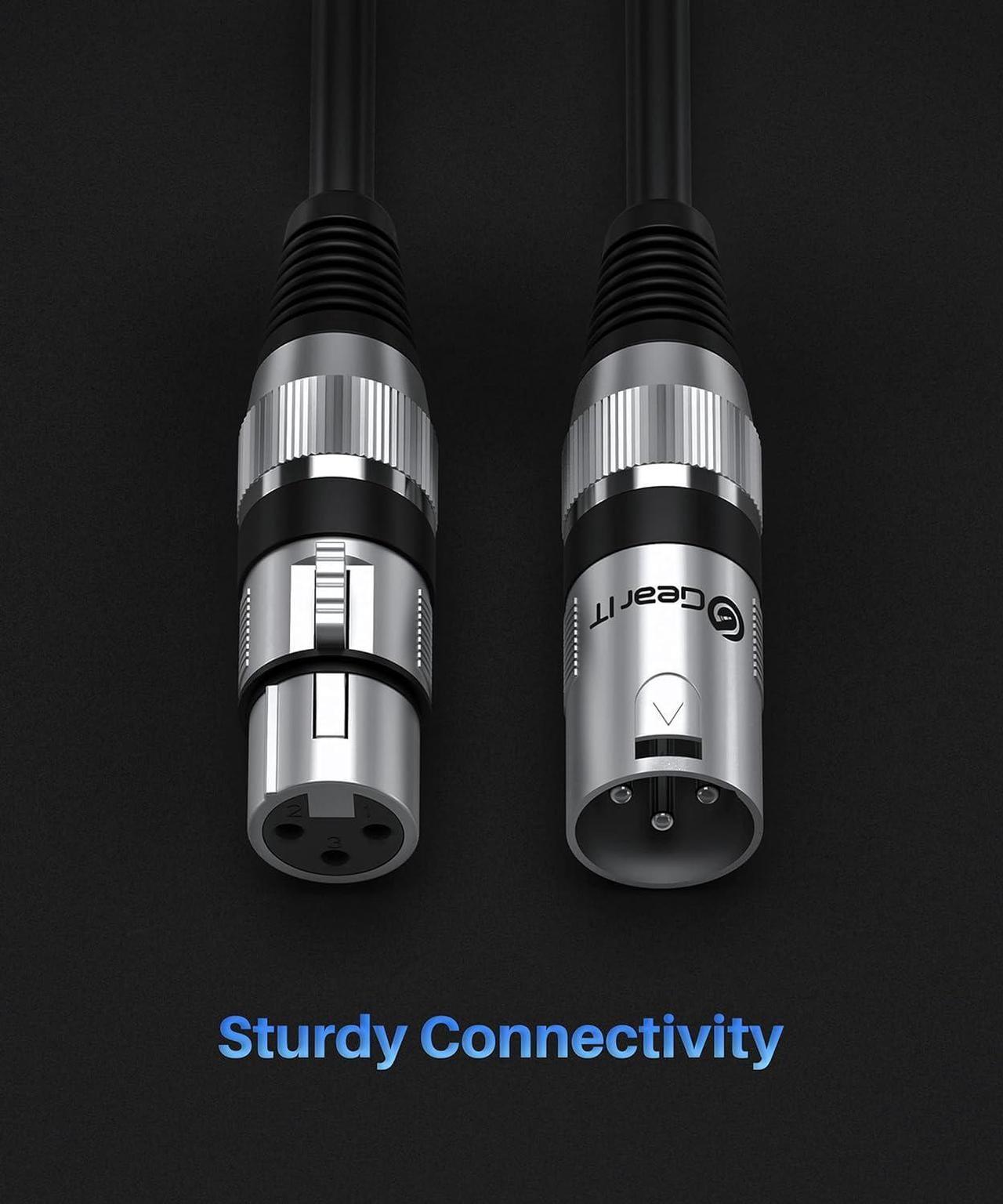 Alt view image 5 of 7 - XLR to XLR Microphone Cable (1 Feet 2 Pack) XLR Male to Female Mic Cable 3-Pin Balanced Shielded XLR Cable for Mic Mixer Recording Studio Podcast - Black 1Ft 2 Pack