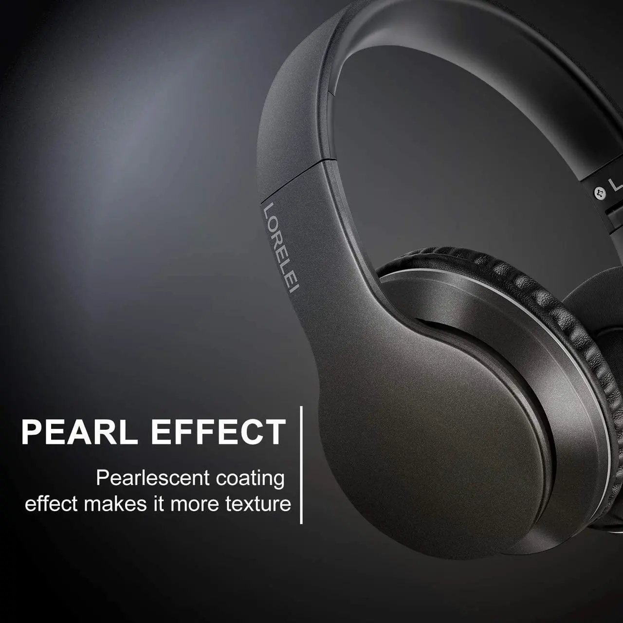 Alt view image 2 of 7 - LORELEI X6 Over-Ear Headphones with Microphone, Lightweight Foldable & Portable Stereo Bass Headphones with 1.45M No-Tangle, Wired Headphones for Smartphone Tablet MP3 / 4 (Space Black)
