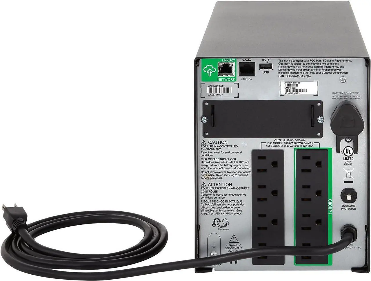 Alt view image 3 of 6 - APC SMT1000C Smart-UPS 1000VA LCD UPS with SmartConnect Remote Monitoring - 700 Watts - 680-Joule Surge - Black