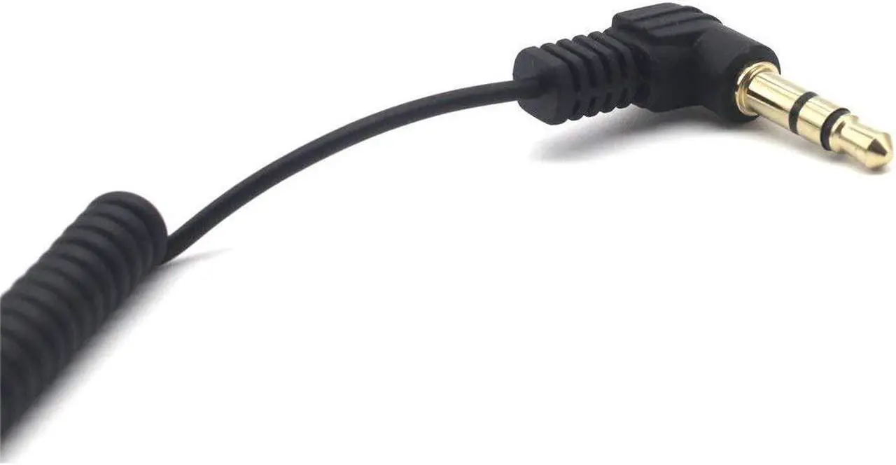Alt view image 2 of 5 - 30cm 3.5mm TRS Extension Audio Coiled Cable 90 Degree Angle Male to Straight Female 1/8 3.5mm 3 Pole Jack Stereo Headphone Aux Spring Spiral Cord 2 Pack OD 1.5mm
