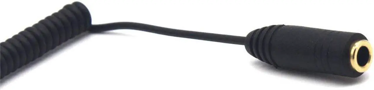 Alt view image 3 of 5 - 30cm 3.5mm TRS Extension Audio Coiled Cable 90 Degree Angle Male to Straight Female 1/8 3.5mm 3 Pole Jack Stereo Headphone Aux Spring Spiral Cord 2 Pack OD 1.5mm