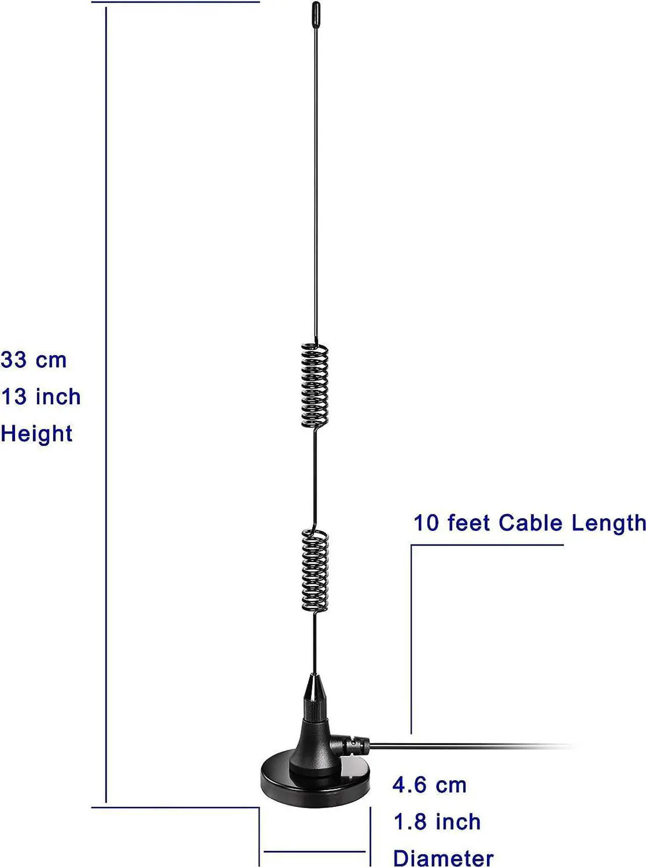 Alt view image 4 of 7 - Bingfu Dual Band VHF UHF 136-174MHz 400-470MHz Ham Radio Magnetic Base Antenna Handheld Two Way Radio SMA Male Antenna for Ham Radio Walkie Talkie Icom Yaesu Vertex Standard Horizon Marine VHF Radio