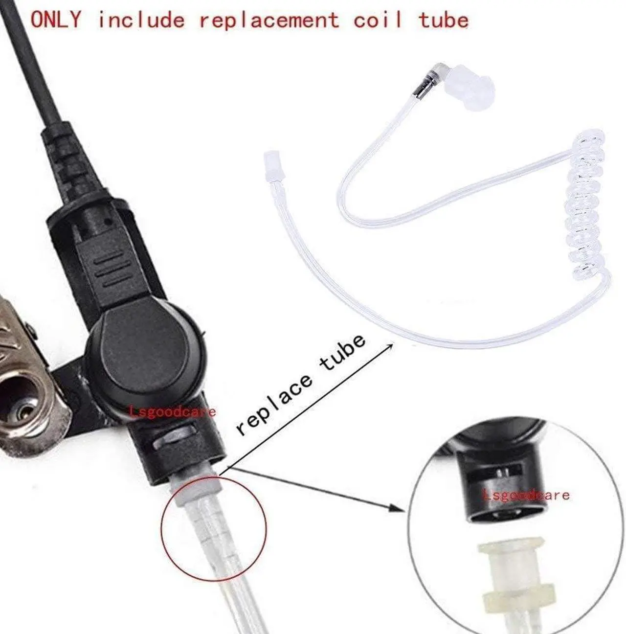 Alt view image 6 of 7 - Lsgoodcare 20Pcs Replacement Covert Acoustic Air Coil Audio Tube Earbuds Compatible for Motorola Kenwood Icom Yaesu Two Way Radio Earpiece
