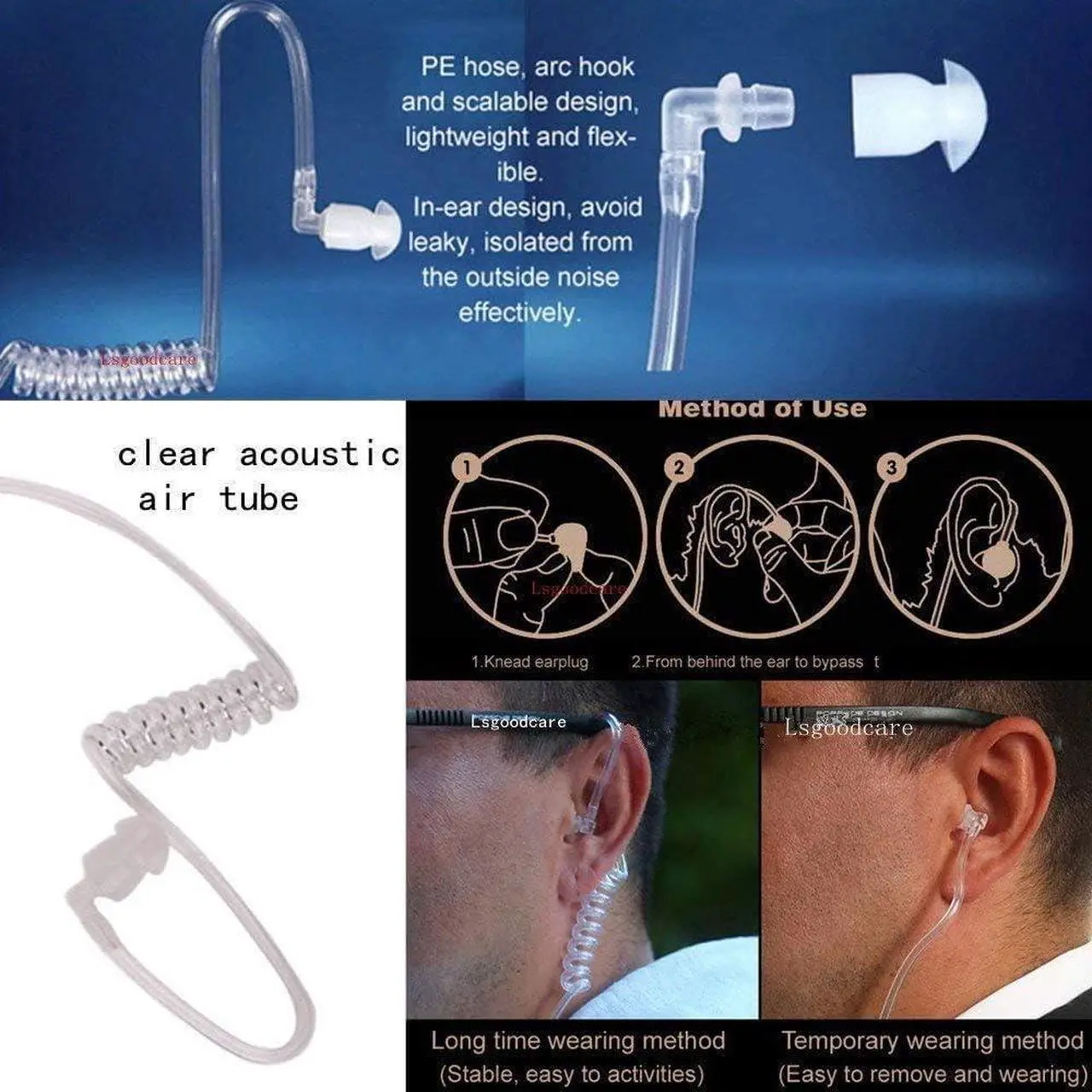 Alt view image 7 of 7 - Lsgoodcare 20Pcs Replacement Covert Acoustic Air Coil Audio Tube Earbuds Compatible for Motorola Kenwood Icom Yaesu Two Way Radio Earpiece
