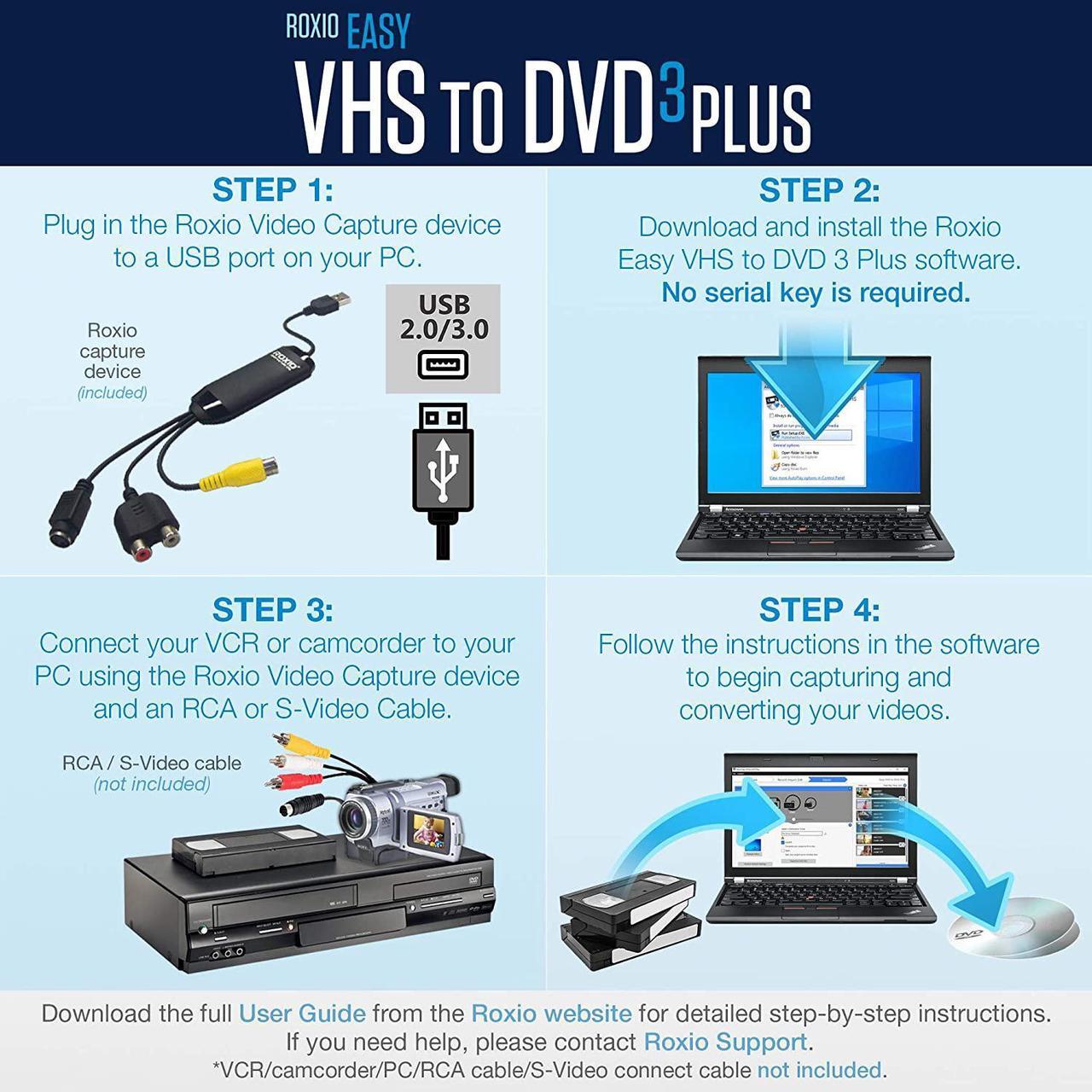 Alt view image 2 of 7 - Roxio Easy VHS to DVD 3 + Easy CD DVD Burning 2 Bundle | VHS Hi8 V8 Video to DVD or Digital Converter | Disc Burner & Video Capture [PC Disc]