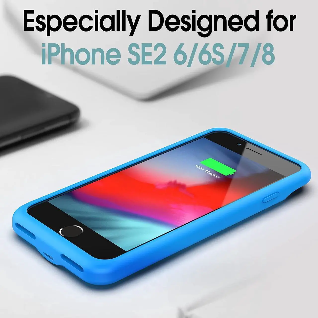 Alt view image 2 of 5 - BOPPS Battery Case for iPhone 8/7/6s/6/SE/SE 2022, Powerful 6000mAh Ultra Slim iPhone Charging Case 360°Protection Rechargeable Extended Battery Pack Charger Case for iPhone 8/7/6s/6/SE-4.7"