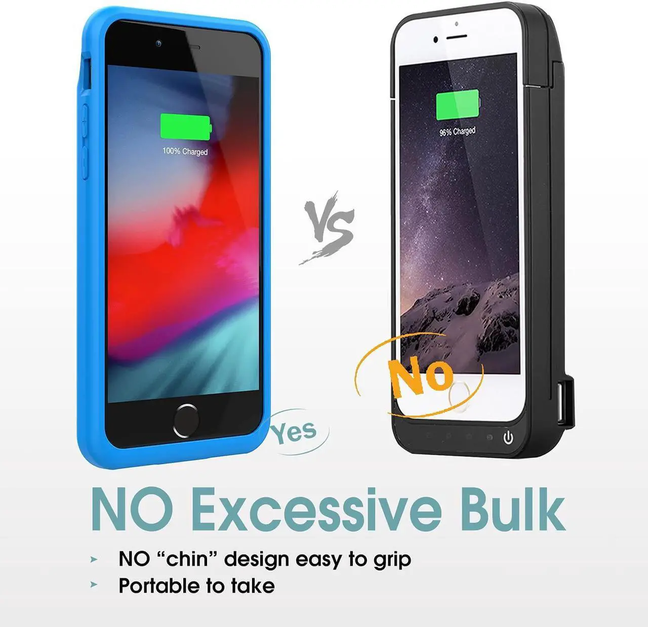 Alt view image 5 of 5 - BOPPS Battery Case for iPhone 8/7/6s/6/SE/SE 2022, Powerful 6000mAh Ultra Slim iPhone Charging Case 360°Protection Rechargeable Extended Battery Pack Charger Case for iPhone 8/7/6s/6/SE-4.7"