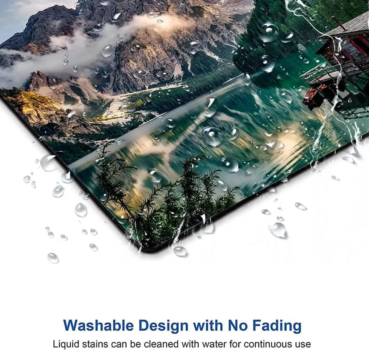 Alt view image 5 of 6 - Mouse Pad Natural Mountains Landscape Mouse Pad Computer Mouse Mat Square Waterproof Mousepad Non-Slip Rubber Base MousePads for Office Home Laptop