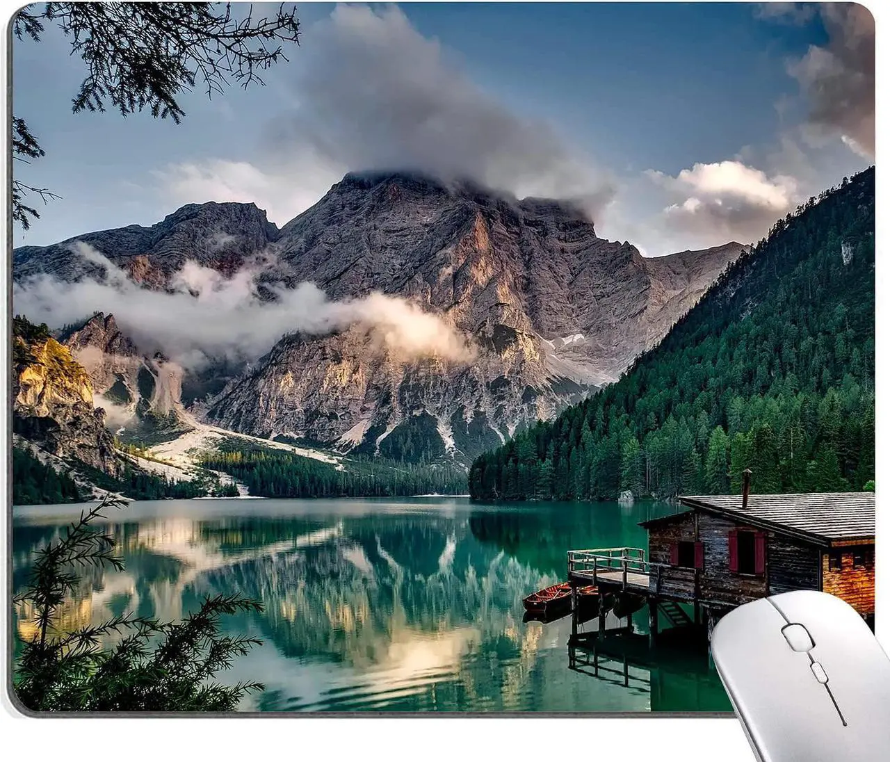 Main image of Mouse Pad Natural Mountains Landscape Mouse Pad Computer Mouse Mat Square Waterproof Mousepad Non-Slip Rubber Base MousePads for Office Home Laptop