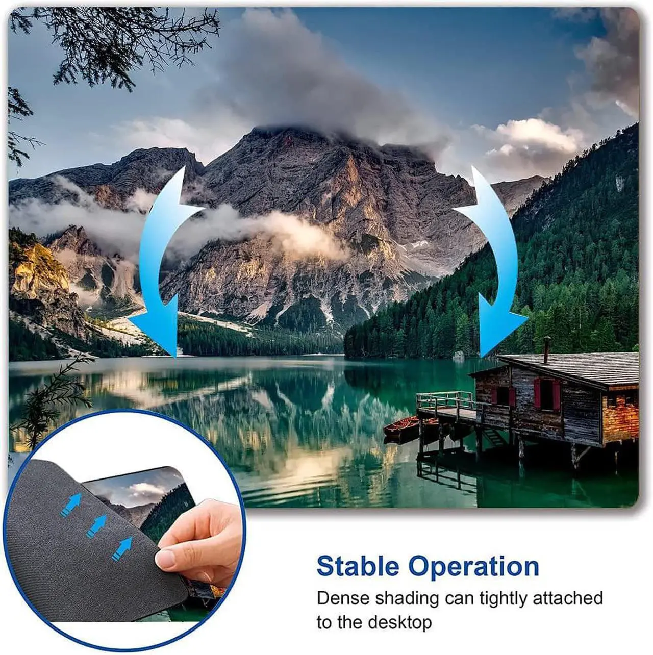 Alt view image 6 of 6 - Mouse Pad Natural Mountains Landscape Mouse Pad Computer Mouse Mat Square Waterproof Mousepad Non-Slip Rubber Base MousePads for Office Home Laptop