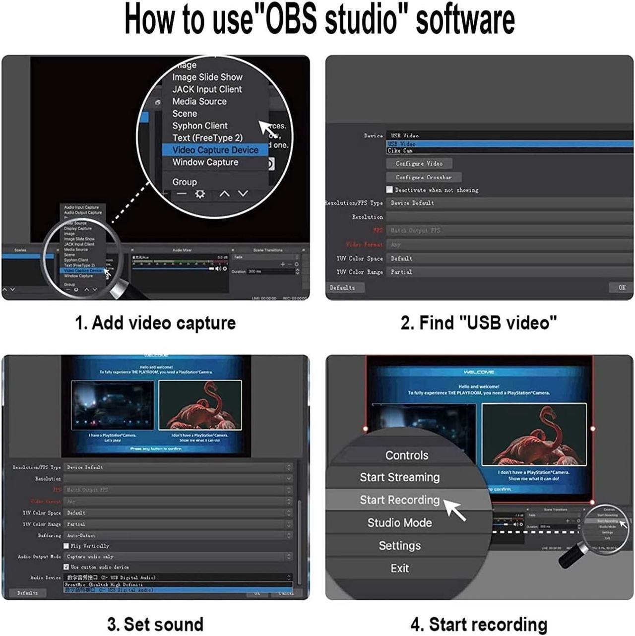 Alt view image 3 of 7 - Video Capture Card, Hdmi Video Capture Card, USB Capture Card,4K HDMI to USB2.0, Record via DSLR Camcorder Cam for High Definition Acquisition, for Broadcasting, Amamzing Record, Meeting,ect. (Black)