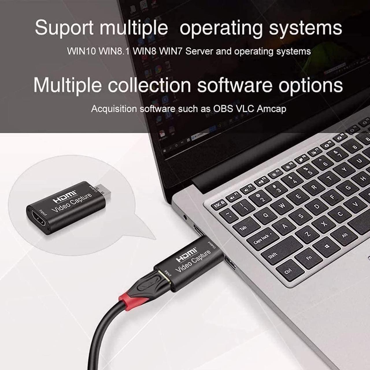 Alt view image 4 of 7 - Video Capture Card, Hdmi Video Capture Card, USB Capture Card,4K HDMI to USB2.0, Record via DSLR Camcorder Cam for High Definition Acquisition, for Broadcasting, Amamzing Record, Meeting,ect. (Black)