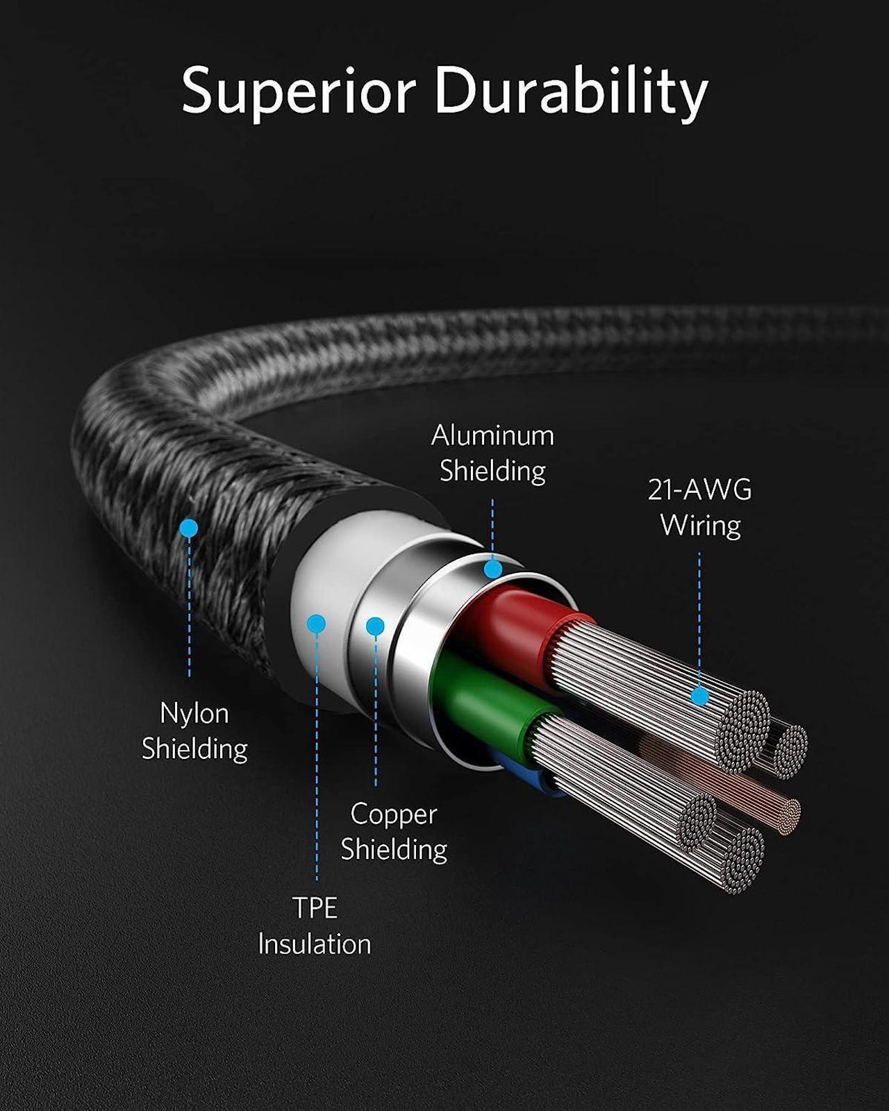 Alt view image 6 of 7 - USB C to Lightning Cable New Nylon Charging Cord [10ft MFi Certified] for iPhone 13 13 Pro 12 Pro Max 12 11 X XS XR 8 Plus  Supports Power Delivery (Black)